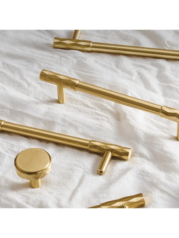 Vertical Line Brass Drawer Pull - Antique Finish
