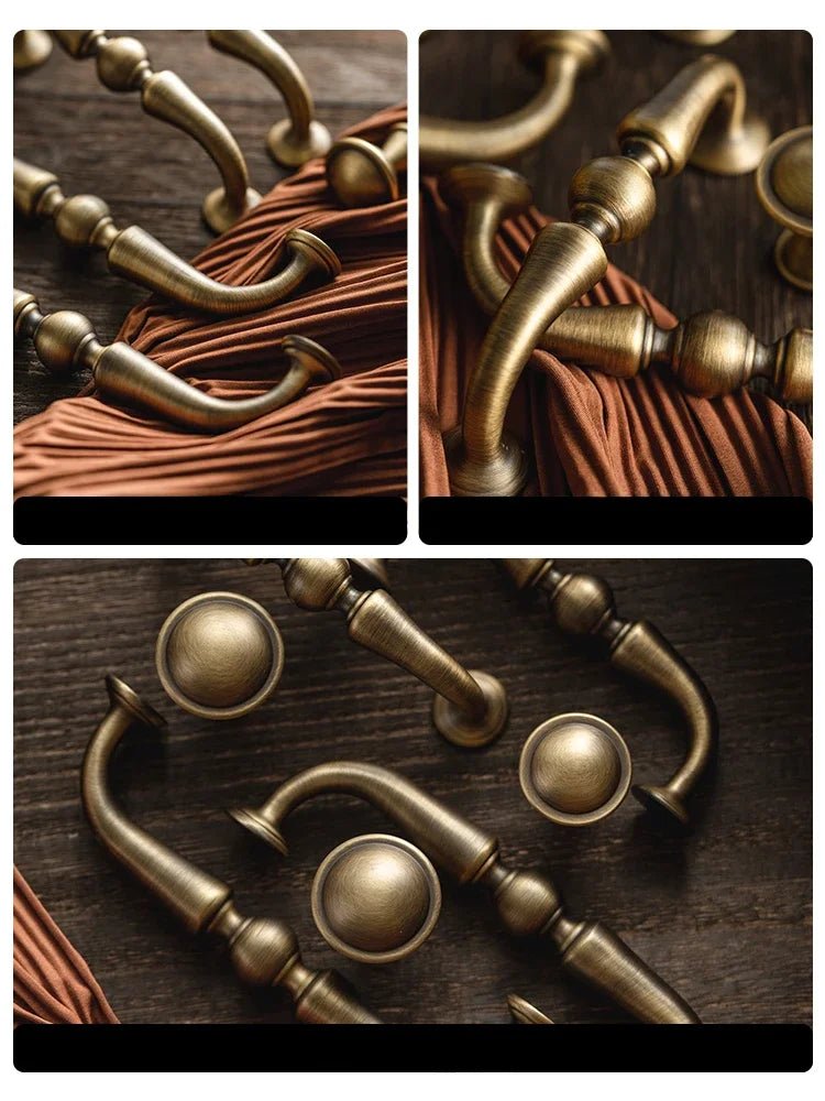 Vintage T-Bar Handle in Antique Brass Finish