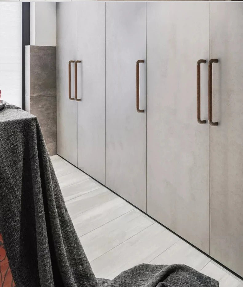 Durable Gray & Brown Aluminum Pulls for Modern Cabinets