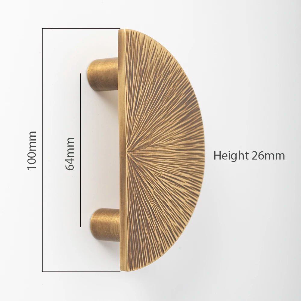 Unique Handmade Hammered Brass Half Moon Pulls for Cabinets