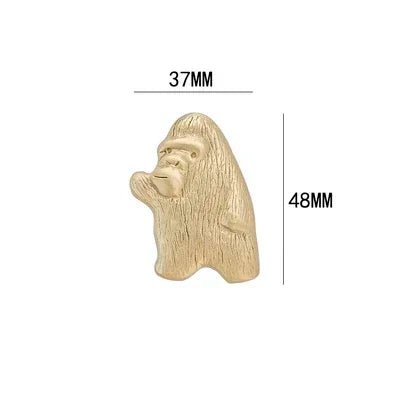 Sleek Animal Shape Brass Knobs for Kids Room Cabinet Pulls