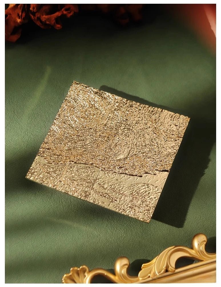 Sleek Starry Relief Brass Rectangular Pulls for Furniture
