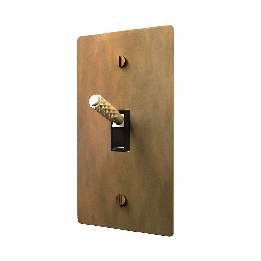 Retro Brass Toggle Switch - Wall Plate