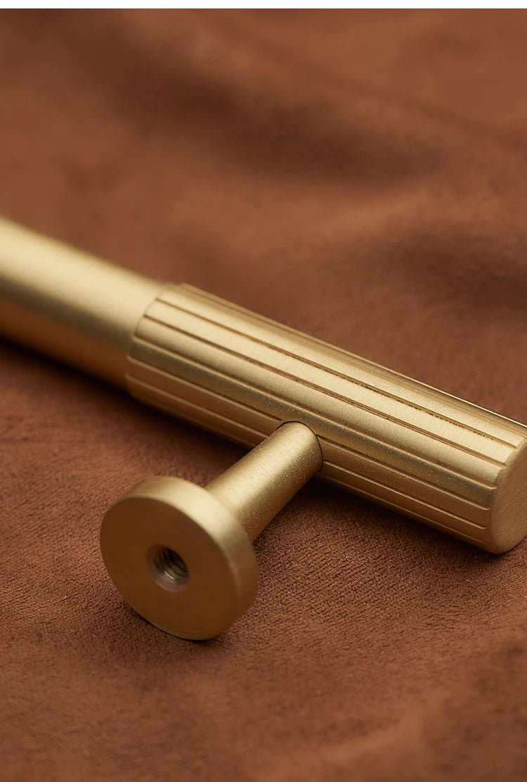 Durable Brass T-Bar Pulls with Vertical Line Design