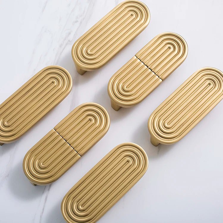 Vertical Line T-Bar Handle – Gold Brass Finish  