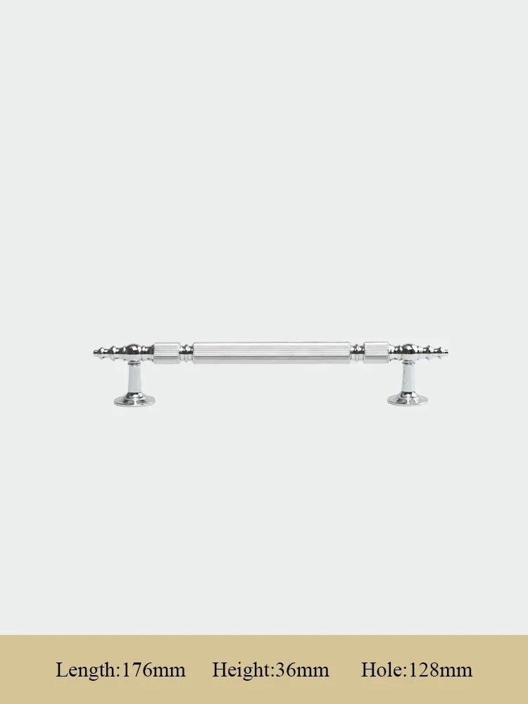 Elegant Chrome Pulls – Vertical Texture Brass Handles for Cabinets