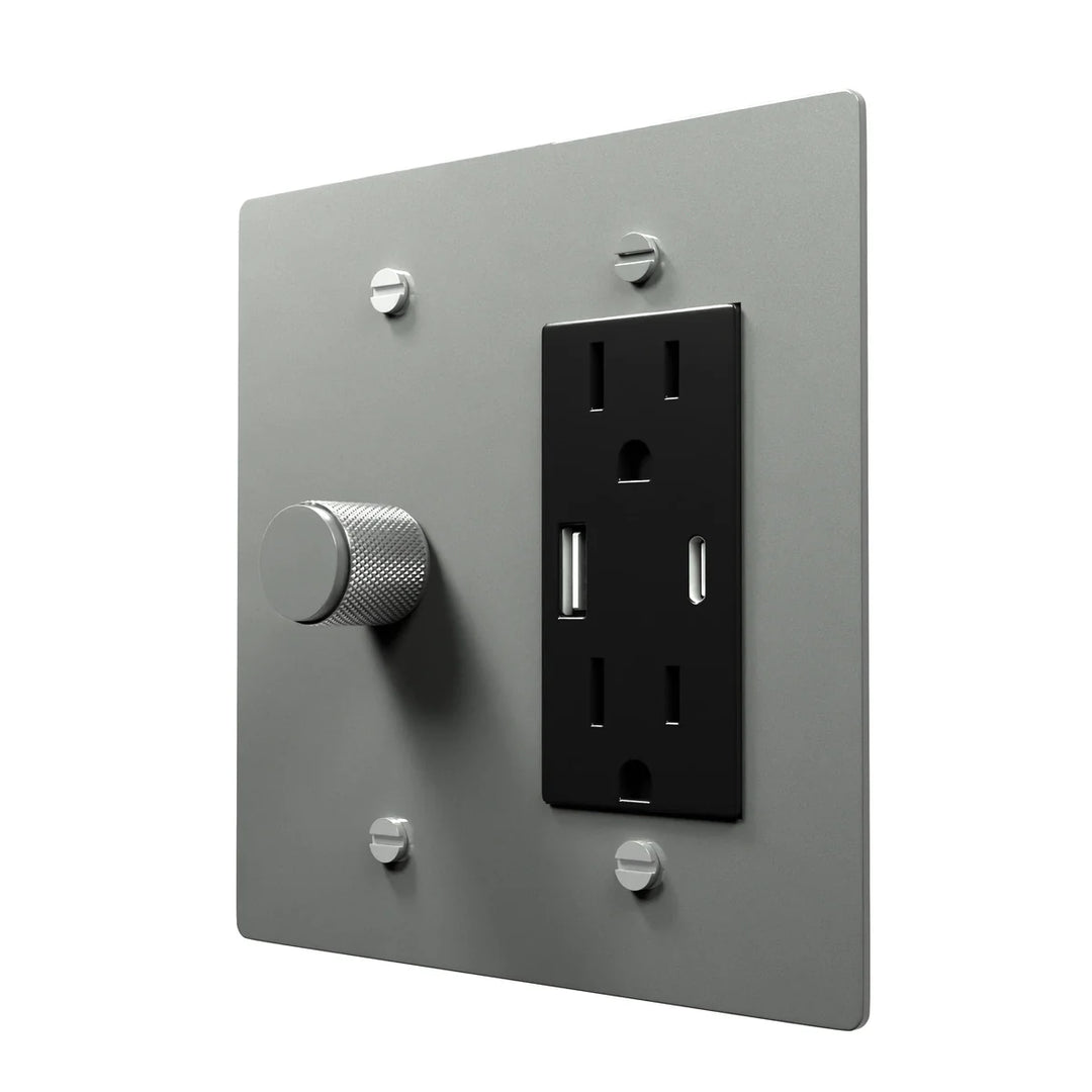 Brass Electrical Plate - Dimmer and Outlet Setup