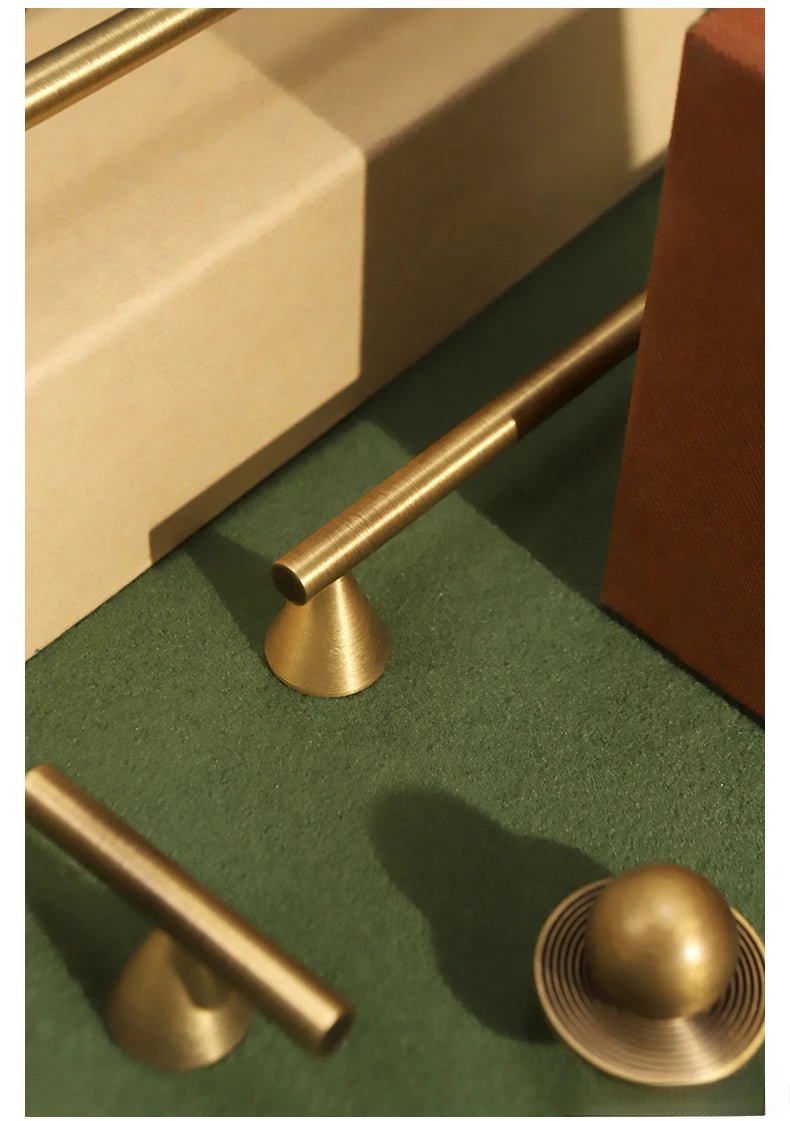 Sleek Vintage Brass T-Bar Handles – Bronze Pulls for Modern Cabinets