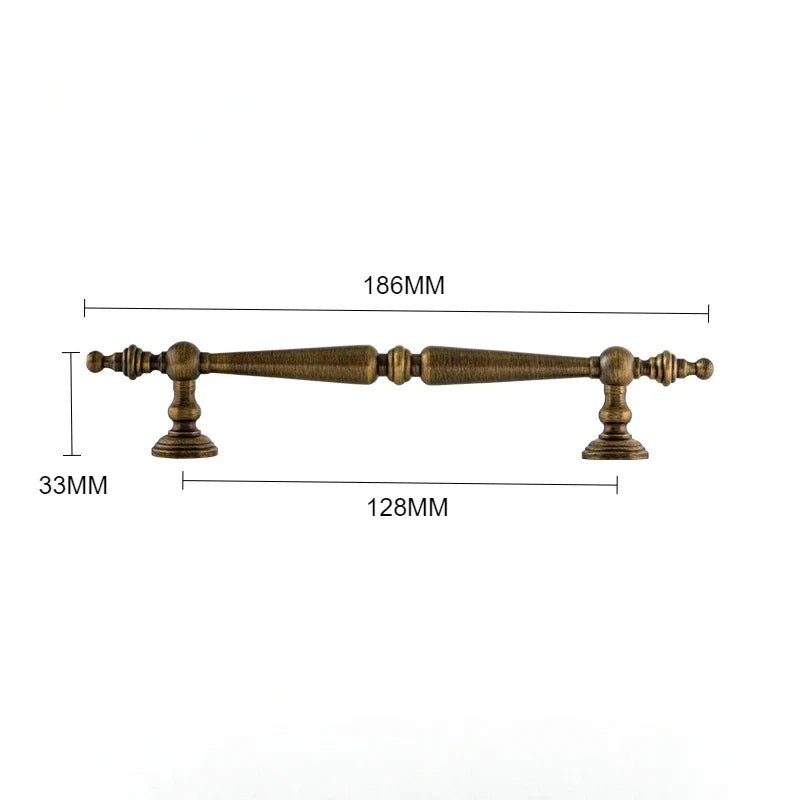 Stylish Vintage T-Bar Drawer Knob – Bronze Brass Vertical Lines
