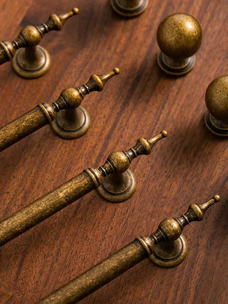 Premium Antique Brass Cabinet Pulls – Vintage Bronze Drawer Handles