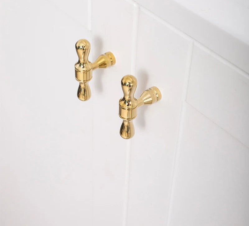 French Style Drawer Pull - Silver Brass Handle