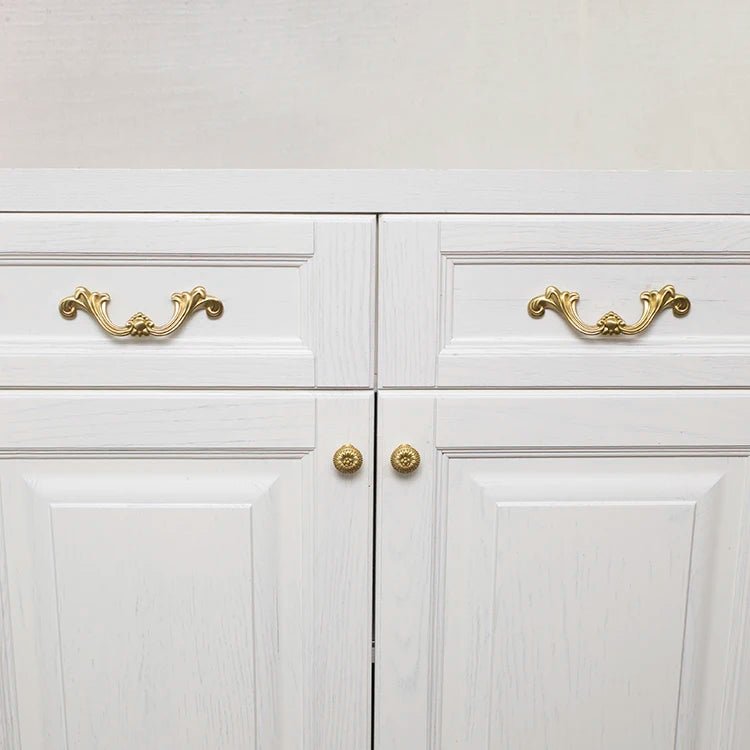 European Brass Cabinet Pull – 3.8" Retro Gold Handle