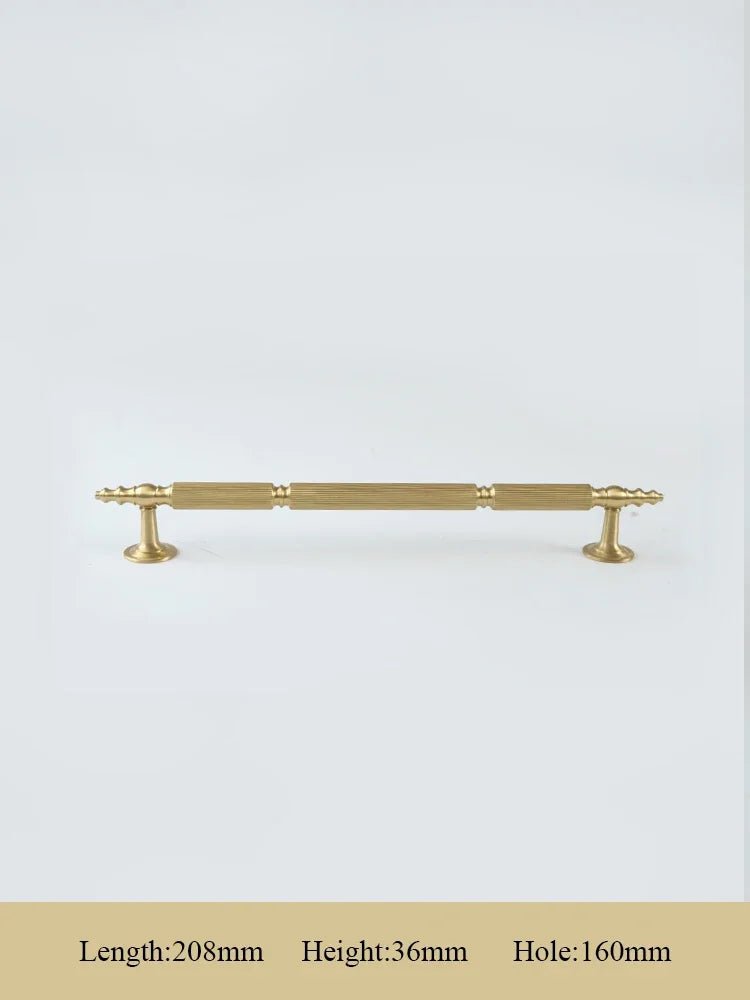 Contemporary Textured Brass Pulls – Vertical Grain Handles for Cabinets