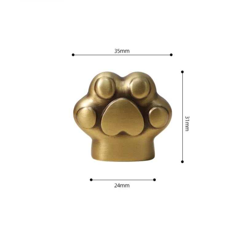 Brass Cat Paw Knob – Fun Drawer Handle