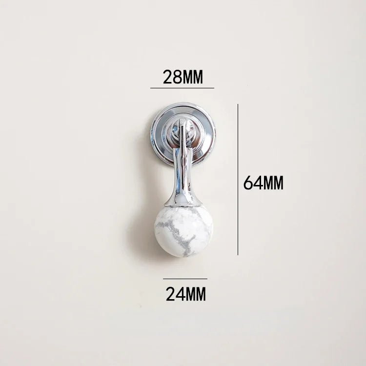 Elegant Chrome Handle - Marble Cabinet Accent