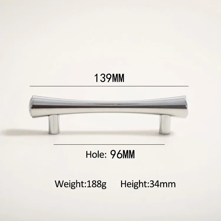Contemporary Chrome Handle - Marble Drawer Pull