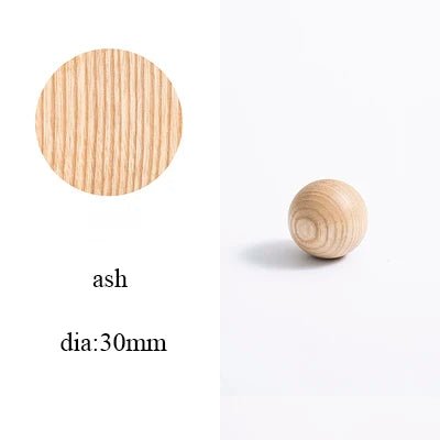 Natural Wooden Ball Knob for Cabinets – Walnut, Ash, Beech Handle