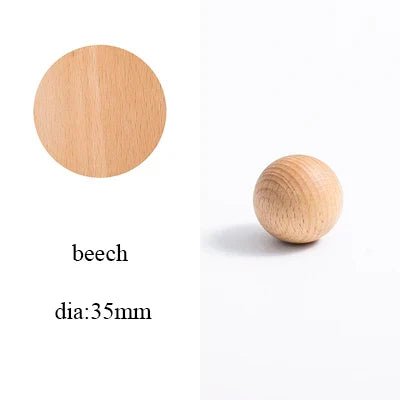Durable Wooden Ball Knob for Drawers – Walnut, Ash, Beech Handles